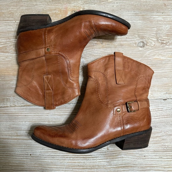 Franco Sarto Waco Western Leather Cowboy Ankle Boots - Picture 4 of 10